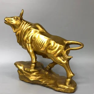 China Elaboration Brass Statue Lucky Wealth Cattle Metal Crafts Home Decoration