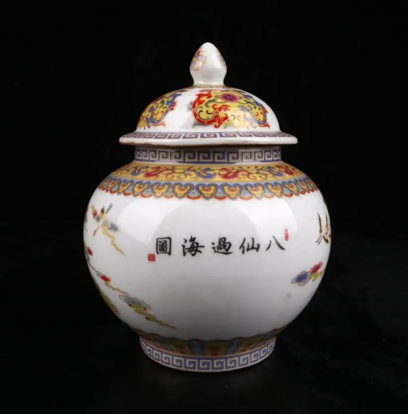 China Enamel color ceramic Tea cans crafts statue