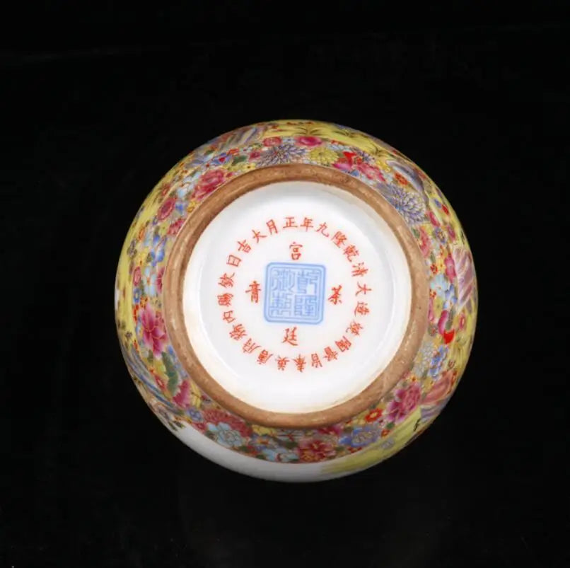 China Enamel color ceramic Tea cans crafts statue