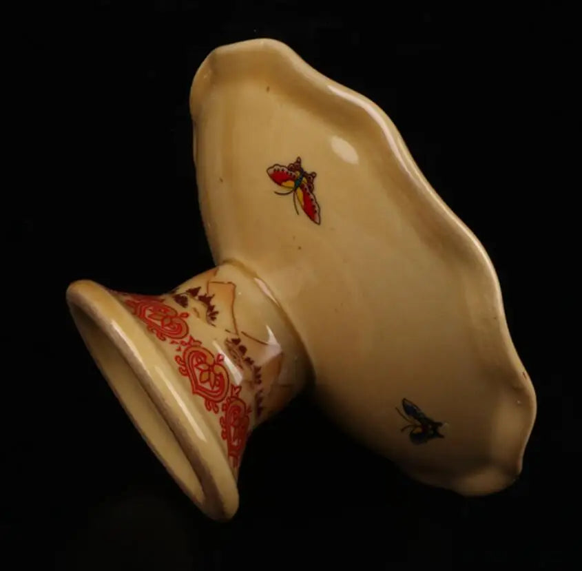 China Enamel color ceramic beauty pattern Fruit tray crafts statue