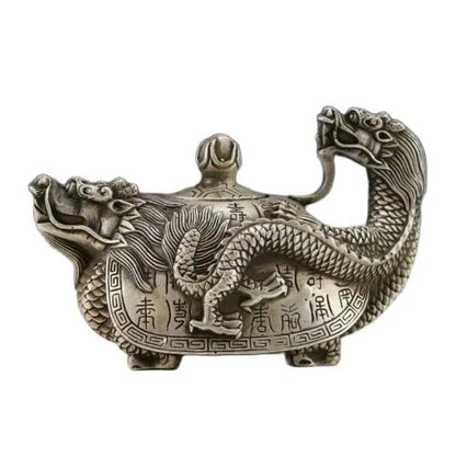 China Folk Classic Bronze Gilt Royal Dragon phoenix Play phoenix Vase Pair