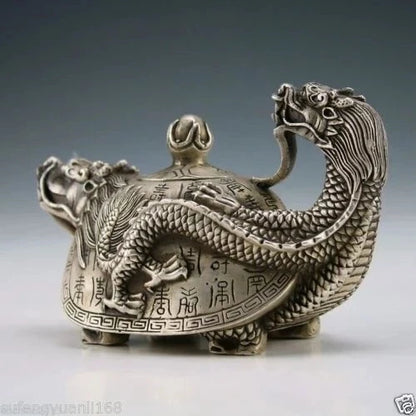 China Folk Classic Bronze Gilt Royal Dragon phoenix Play phoenix Vase Pair