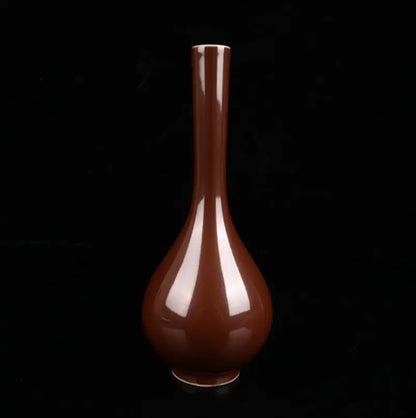China Gold Brown Glaze ceramic vase crafts statue