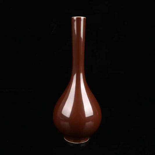 China Gold Brown Glaze ceramic vase crafts statue