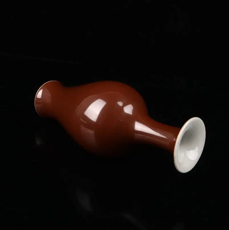 China Gold Brown Glaze ceramic vase crafts statue