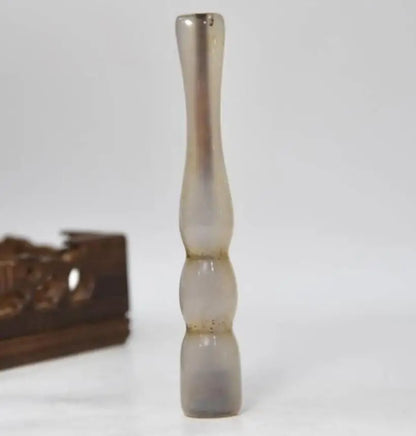 China Handmade Sculpture White agate Red agate Cigarette holder