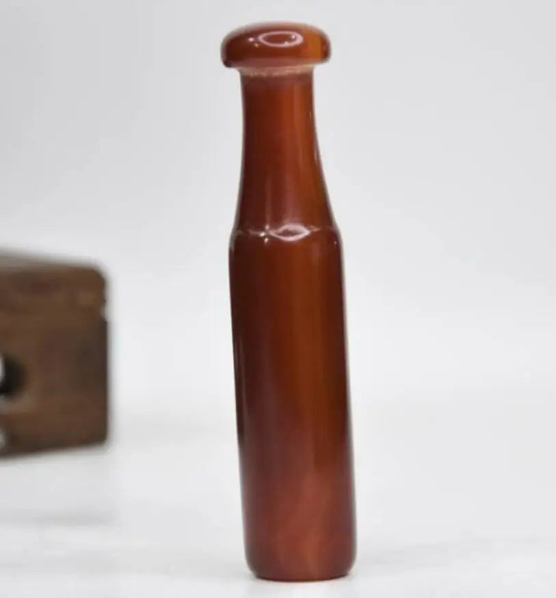China Handmade Sculpture White agate Red agate Cigarette holder