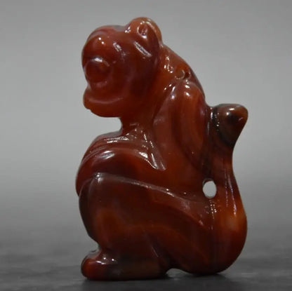 China Handmade Sculpture red agate archaize monkey small statue