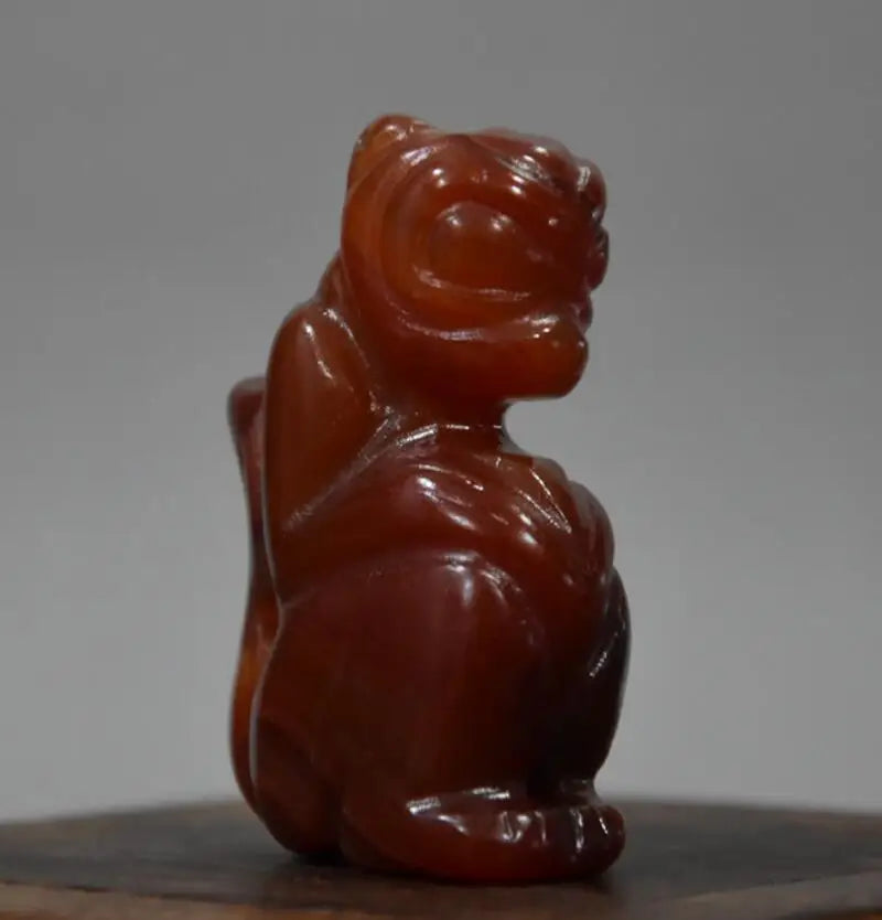 China Handmade Sculpture red agate archaize monkey small statue