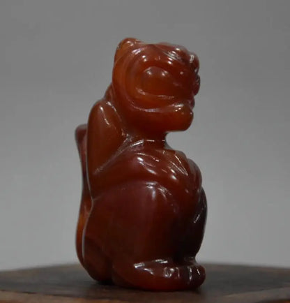 China Handmade Sculpture red agate archaize monkey small statue