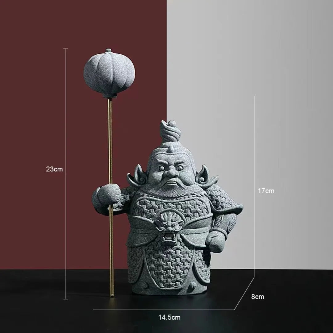 China Hum ha Door God Figure decoration statue  Green Sand Stone Art Sculpture Home Living Room, Office Art Statue Free Delivery