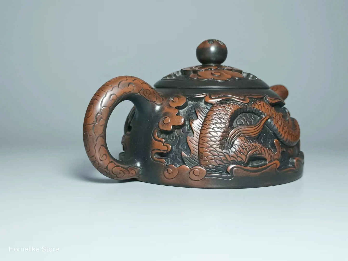 China Jianshui Purple Clay Not Yixing Ceramic Handmade Full Dragon Carving Teapot Kettle  Porcelain Kung Fu Tea Set Drinkware