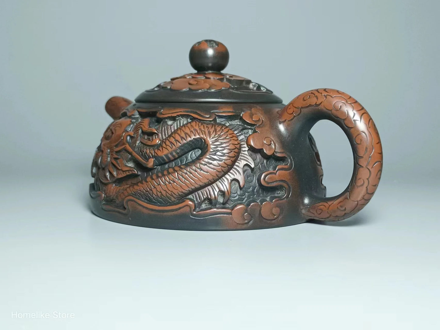 China Jianshui Purple Clay Not Yixing Ceramic Handmade Full Dragon Carving Teapot Kettle  Porcelain Kung Fu Tea Set Drinkware