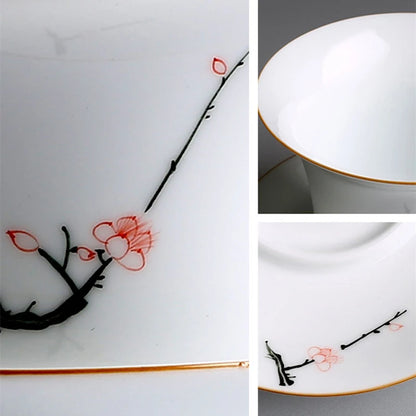 China Jingdezhen city porcelain gaiwan handpainted under glaze tureen covered bowl with saucer on sales 180ml free shipping new
