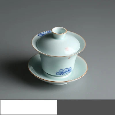 China Jingdezhen city porcelain gaiwan handpainted under glaze tureen covered bowl with saucer on sales 180ml free shipping new