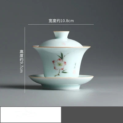 China Jingdezhen city porcelain gaiwan handpainted under glaze tureen covered bowl with saucer on sales 180ml free shipping new