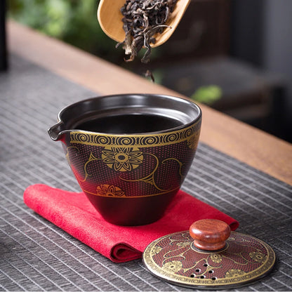 China Kung Fu Teapot Tea Set Ceramic Portable Teapot Set One Pot Four Cup Outdoor Travel Gaiwan Tea Cups of Tea Ceremony Teacup