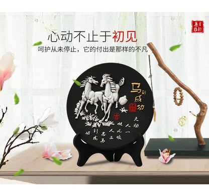 China Leader National gift- HOME office Comapny TOP decoration thriving business efficacious Mascot FENG SHUI HORSE ART Ornament