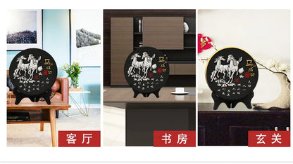 China Leader National gift- HOME office Comapny TOP decoration thriving business efficacious Mascot FENG SHUI HORSE ART Ornament