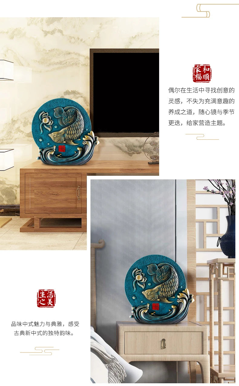 China Leader National gift- HOME office Comapny thriving business Mascot FENG SHUI Golden Dragon Arawana fish carving Ornament
