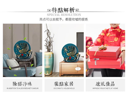 China Leader National gift- HOME office Comapny thriving business Mascot FENG SHUI Golden Dragon Arawana fish carving Ornament