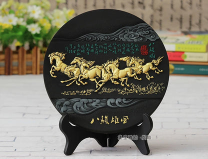 China Leader National gift- HOME office TOP decoration thriving business efficacious Mascot FENG SHUI Sculpture 8 HORSES art