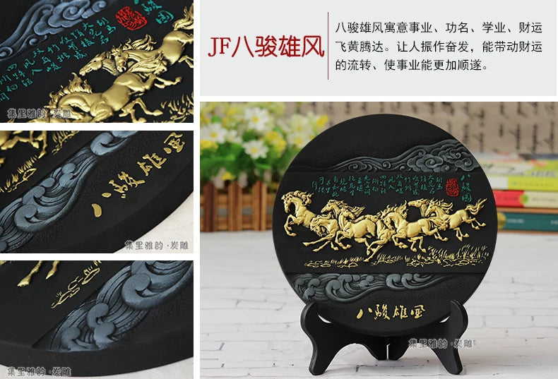 China Leader National gift- HOME office TOP decoration thriving business efficacious Mascot FENG SHUI Sculpture 8 HORSES art