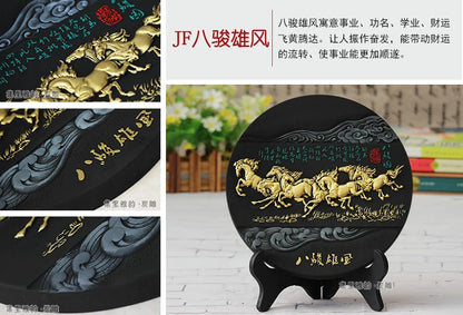 China Leader National gift- HOME office TOP decoration thriving business efficacious Mascot FENG SHUI Sculpture 8 HORSES art