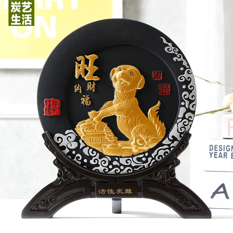 China National gift HOME office shop Comapny TOP decoration thriving business plutus dog WANG CAI Mascot FENG SHUI ART Ornament