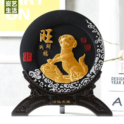 China National gift HOME office shop Comapny TOP decoration thriving business plutus dog WANG CAI Mascot FENG SHUI ART Ornament