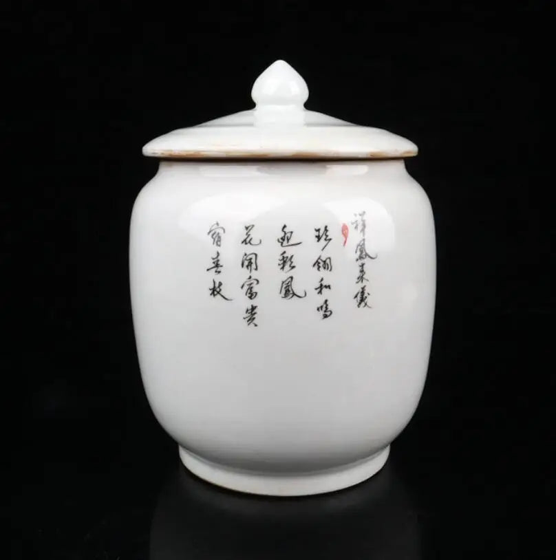 China Pastel ceramic Lid jar crafts statue