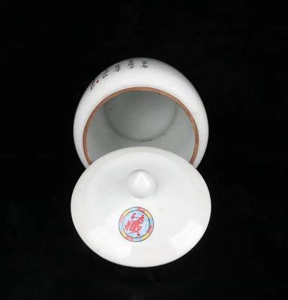 China Pastel ceramic Lid jar crafts statue