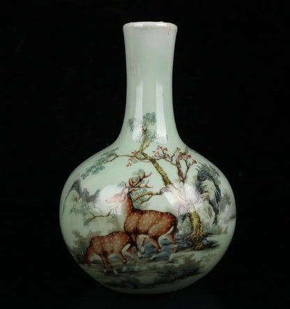 China Pastel ceramic exquisite vase crafts statue