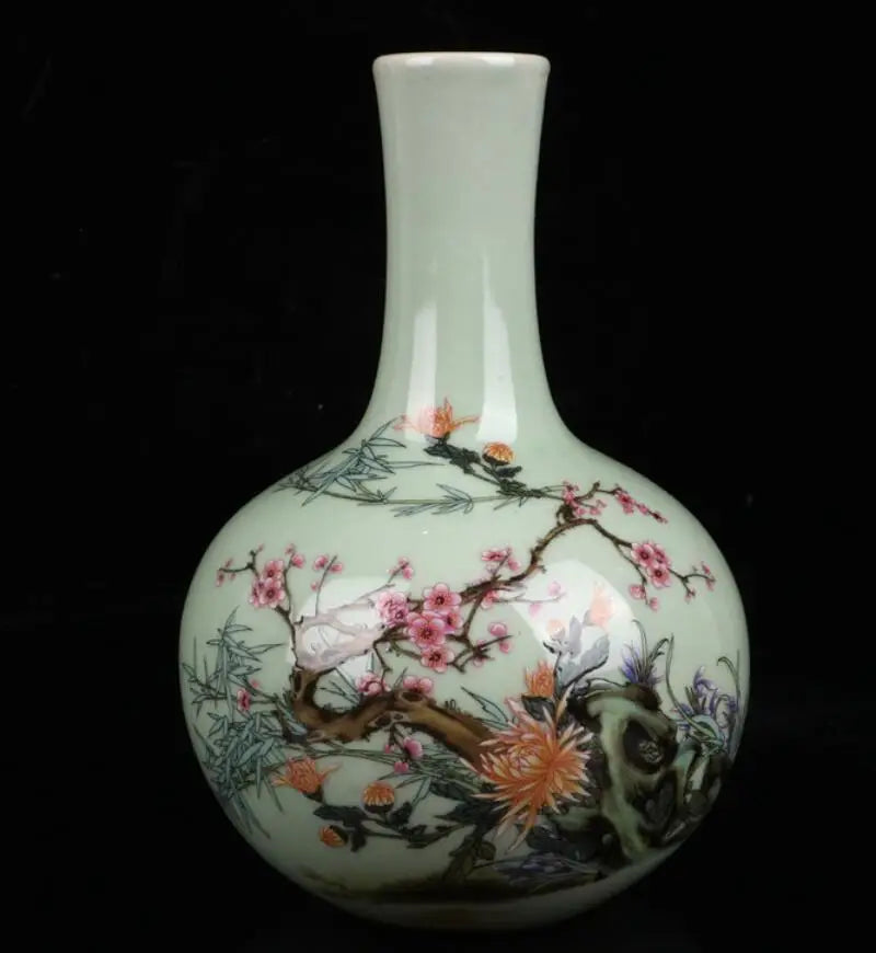 China Pastel ceramic exquisite vase crafts statue