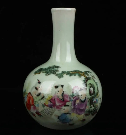 China Pastel ceramic exquisite vase crafts statue