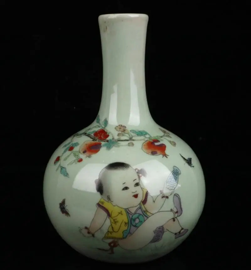 China Pastel ceramic exquisite vase crafts statue
