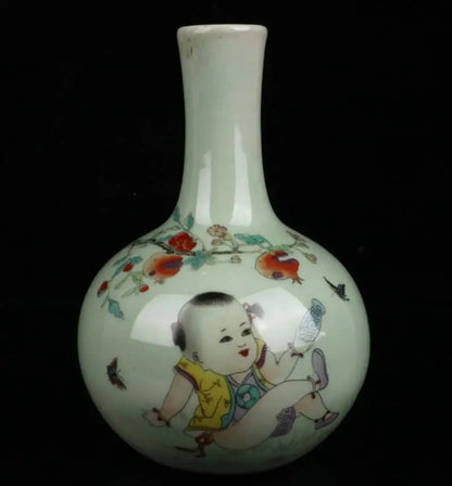 China Pastel ceramic exquisite vase crafts statue