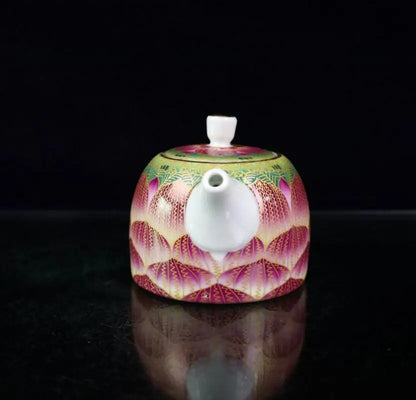 China Pastel ceramic lotus teapot crafts statue