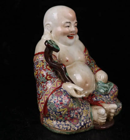 China Pastel ceramic ruyi maitreya Buddha crafts statue