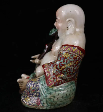 China Pastel ceramic ruyi maitreya Buddha crafts statue