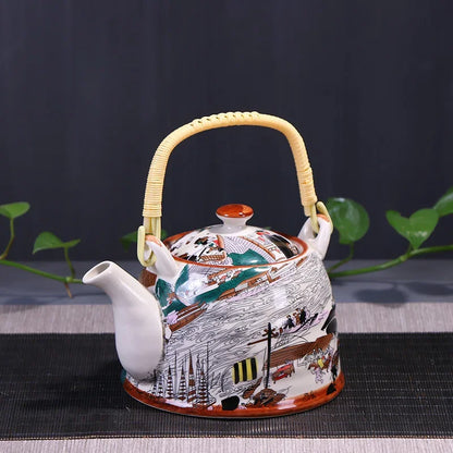 China  Porcelain Teapot with Strainer Net High Capacity 900ML Traditional Chinese Retro Ceramic Tea Set H189