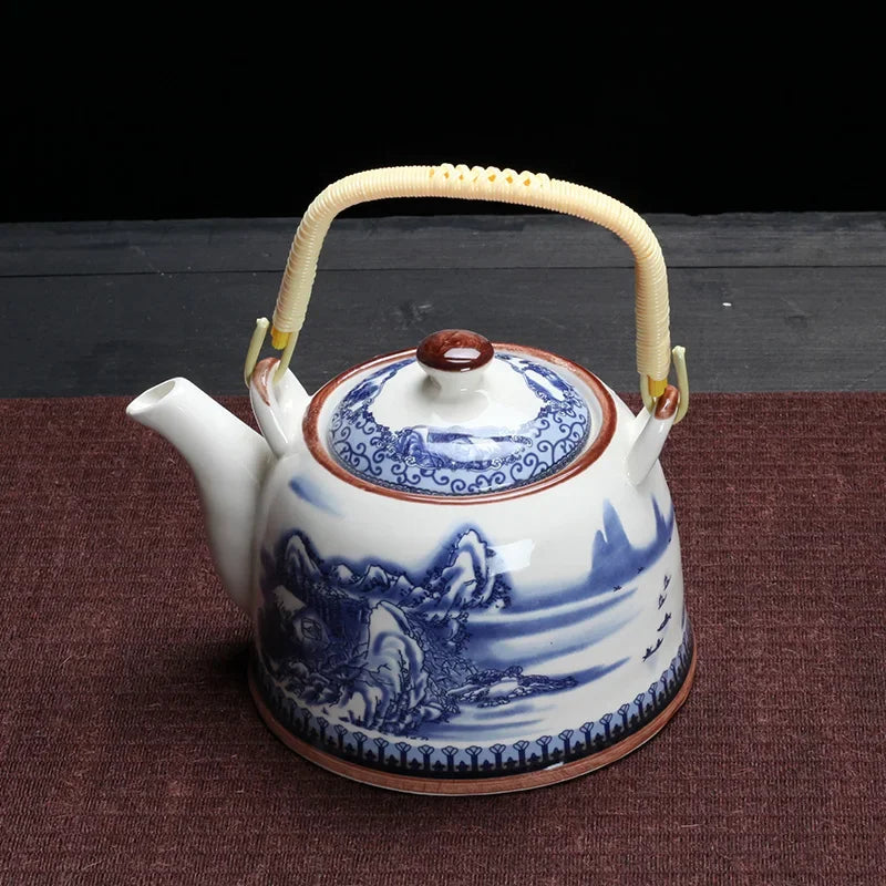 China  Porcelain Teapot with Strainer Net High Capacity 900ML Traditional Chinese Retro Ceramic Tea Set H189