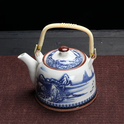 China  Porcelain Teapot with Strainer Net High Capacity 900ML Traditional Chinese Retro Ceramic Tea Set H189