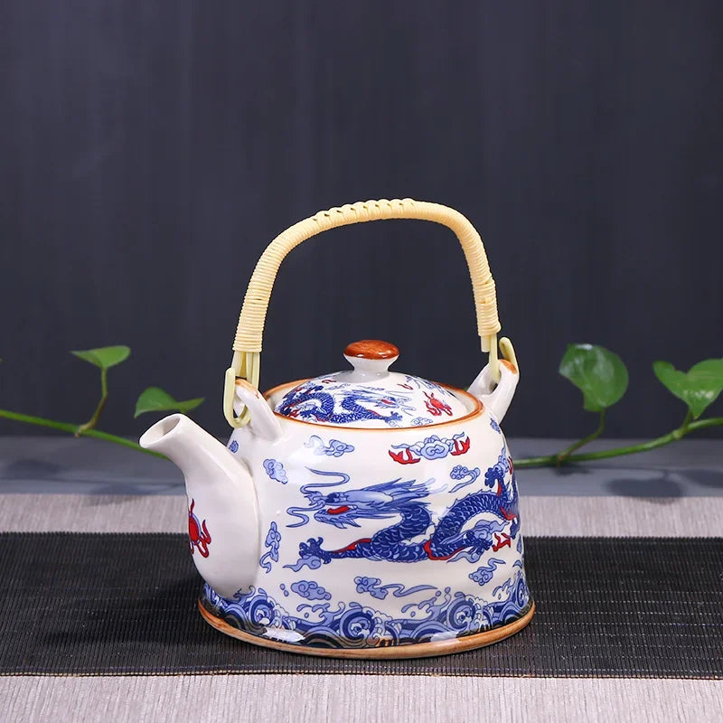 China  Porcelain Teapot with Strainer Net High Capacity 900ML Traditional Chinese Retro Ceramic Tea Set H189