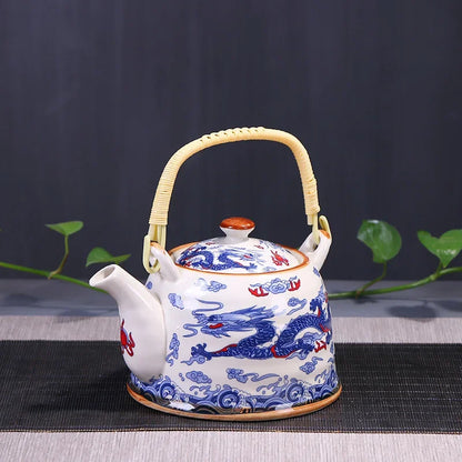 China  Porcelain Teapot with Strainer Net High Capacity 900ML Traditional Chinese Retro Ceramic Tea Set H189