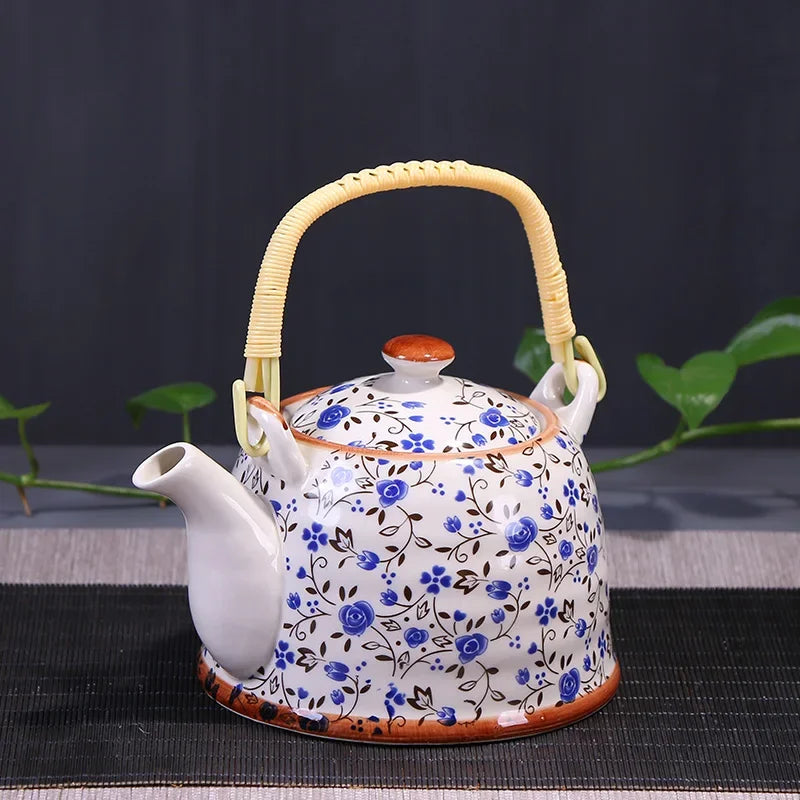 China  Porcelain Teapot with Strainer Net High Capacity 900ML Traditional Chinese Retro Ceramic Tea Set H189