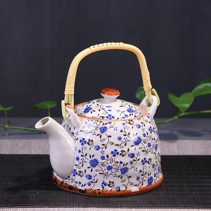 China  Porcelain Teapot with Strainer Net High Capacity 900ML Traditional Chinese Retro Ceramic Tea Set H189