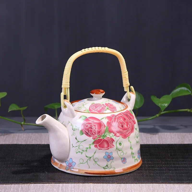 China  Porcelain Teapot with Strainer Net High Capacity 900ML Traditional Chinese Retro Ceramic Tea Set H189