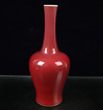 China Red glaze ceramic vase crafts statue