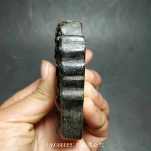 China Red mountain culture Iron meteorite carved Dharma protector Dapeng Pendant